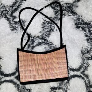 Grass Woven Double Strap Basket Purse